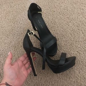 Black ankle strap platform heels/sandals